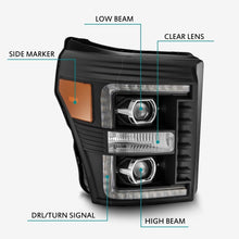 Load image into Gallery viewer, AlphaRex 880146 LED Projector Headlights Plank Style Design Black for Select Ford F-250 Super Duty, Ford F-350 Super Duty, Ford F-450 Super Duty, Ford F-550 Super Duty