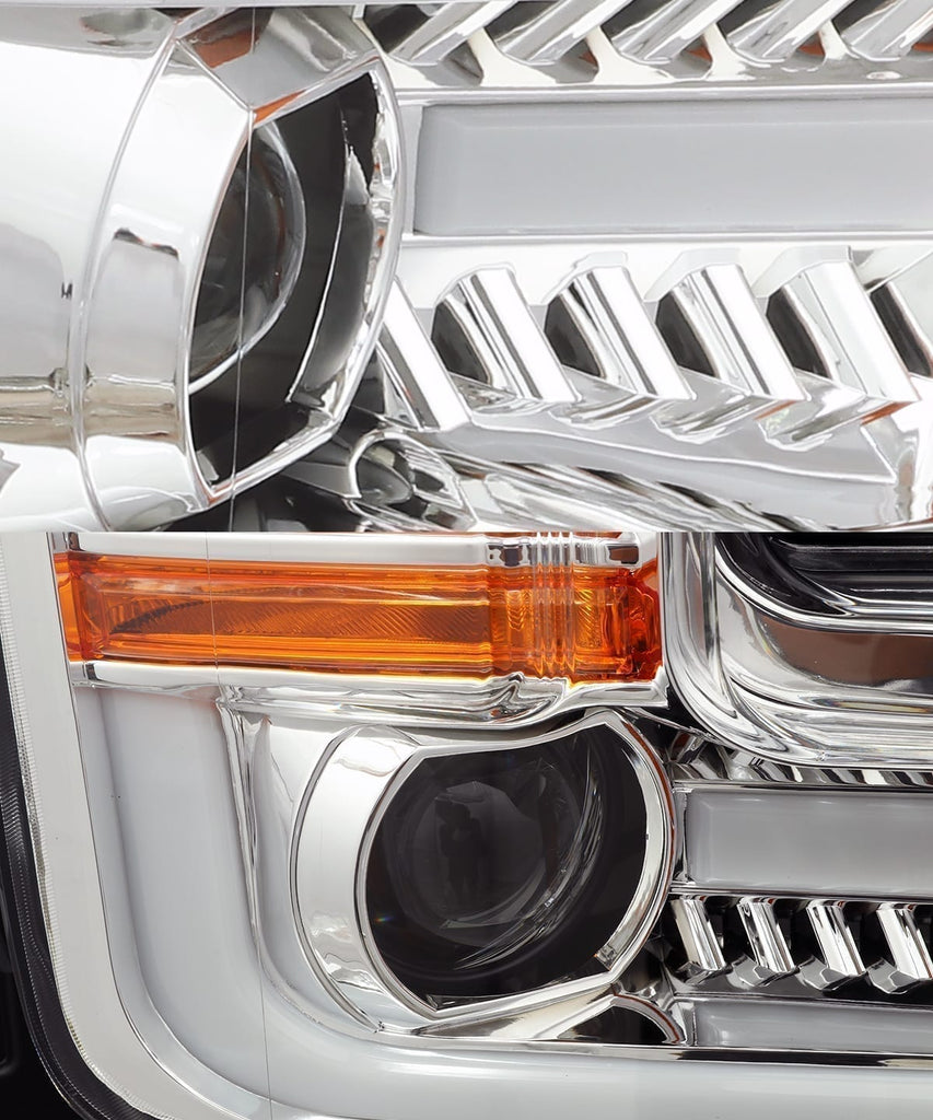 AlphaRex 880157 Projector Headlights Plank Style Design Chrome for Select Ford F-150