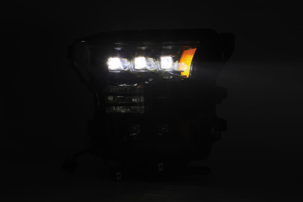 AlphaRex 880163 LED Projector Headlights Plank Style Design Midnight Black for Select Ford F-150