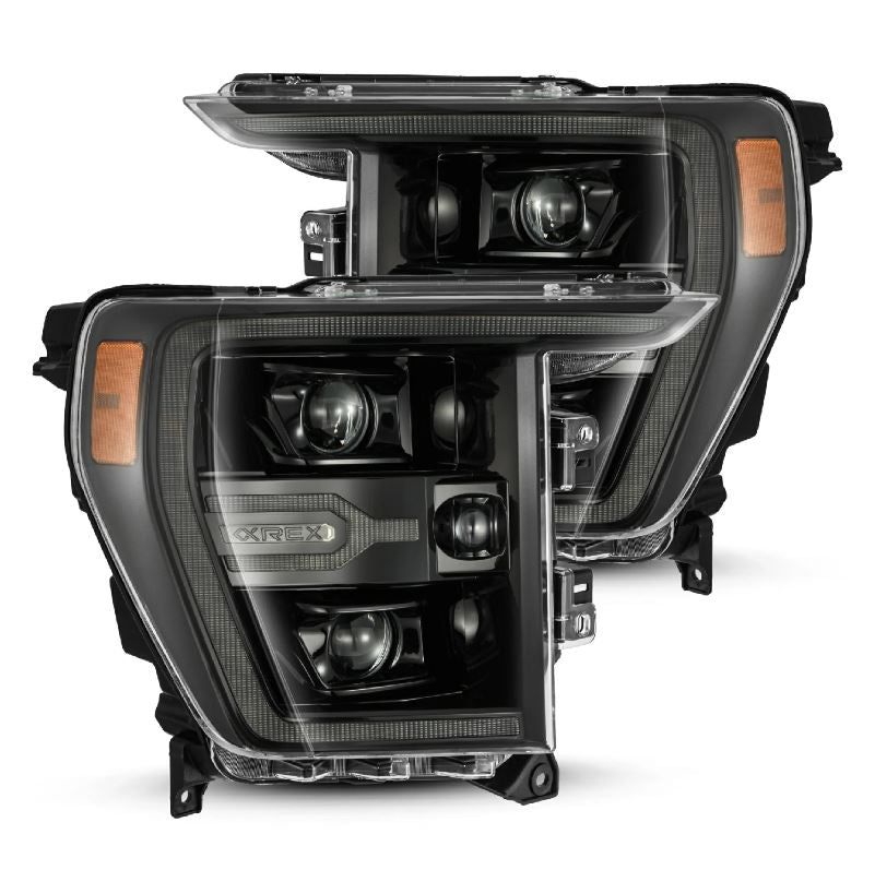 AlphaRex 880169 Projector Headlights Alpha- Black for Select Ford F-150