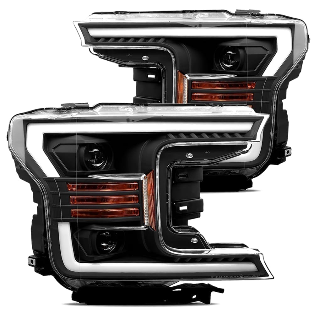 AlphaRex 880176 Projector Headlights Black for Select Ford F-150