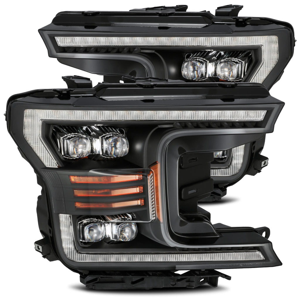 AlphaRex 880182 LED Projector Headlights Plank Style Design Matte Black for Select Ford F-150