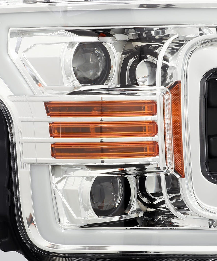 AlphaRex 880187 Projector Headlights Plank Style Design Chrome for Select Ford F-150
