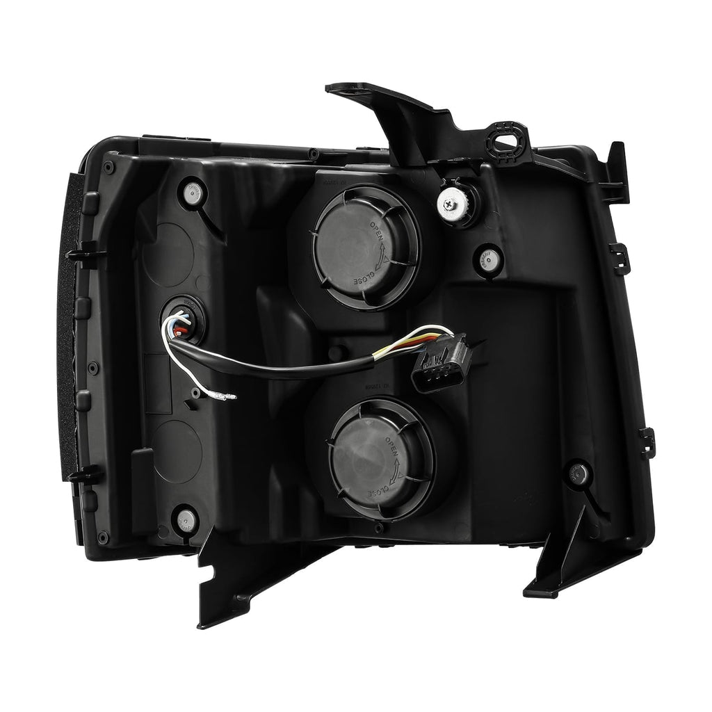 AlphaRex 880204 Projector Headlights Plank Style Design Chrome for Select Chevrolet Silverado 1500, Chevrolet Silverado 2500, Chevrolet Silverado 3500, Chevrolet Silverado HD