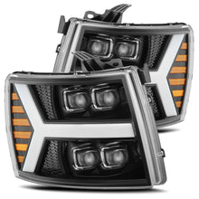 Load image into Gallery viewer, AlphaRex 880208 LED Projector Headlights Plank Style Design Gloss Black for Select Chevrolet Silverado 1500, Chevrolet Silverado 2500, Chevrolet Silverado 3500, Chevrolet Silverado HD