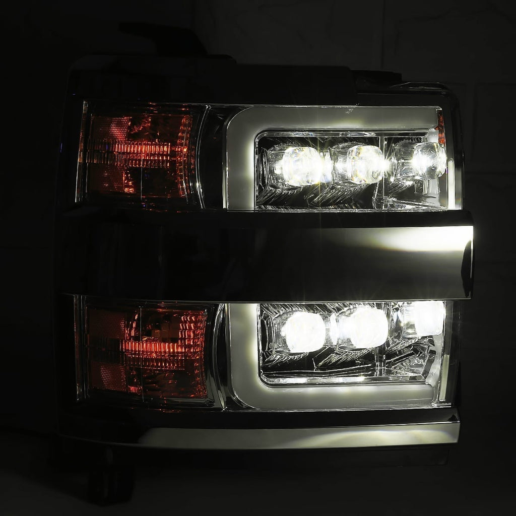 AlphaRex 880228 LED Projector Headlights in chrome for Select Chevrolet Silverado 2500, Chevrolet Silverado HD, Chevrolet Silverado 3500, Chevrolet Silverado HD