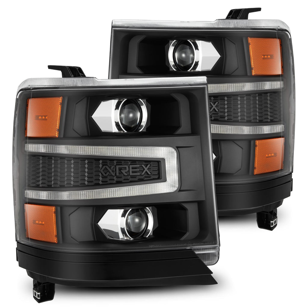 AlphaRex 880234 Projector Headlights Black for Select Chevrolet Silverado