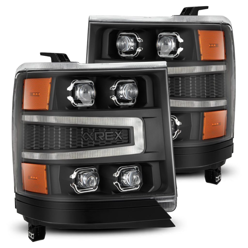 AlphaRex 880237 LED Projector Headlights in Black for Select Chevrolet Silverado