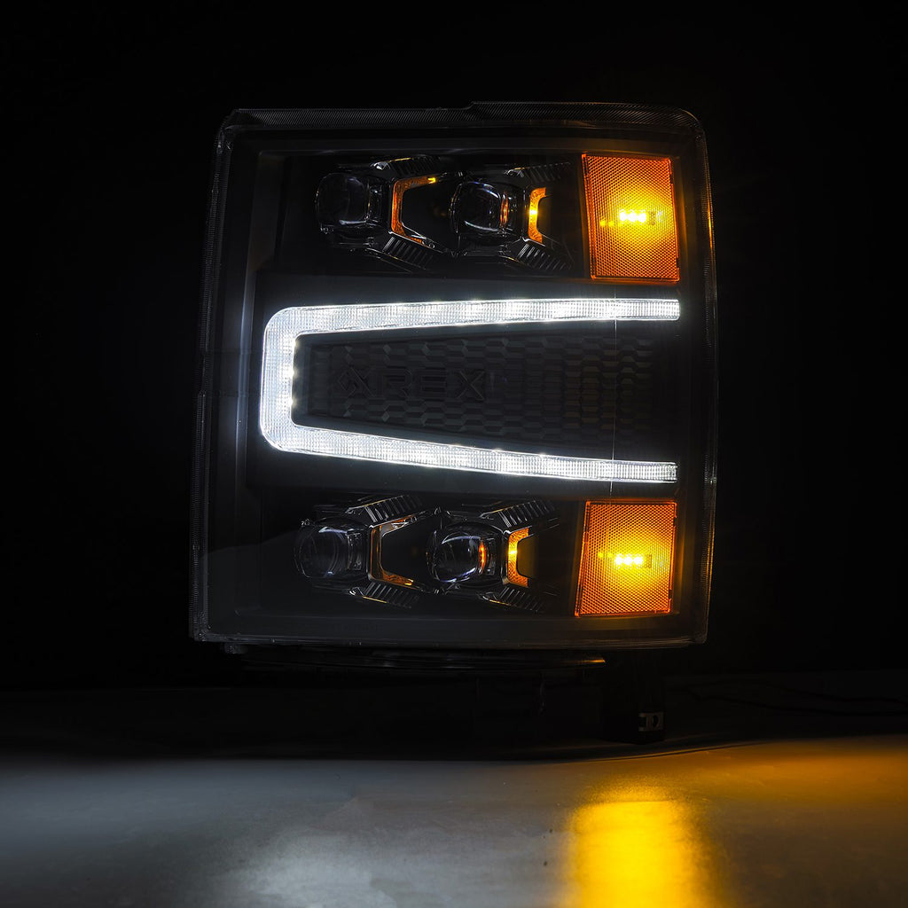 AlphaRex 880239 LED Projector Headlights in Black for Select Chevrolet Silverado