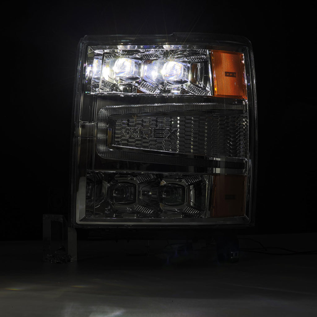 AlphaRex 880240 LED Projector Headlights in Chrome for Select Chevrolet Silverado