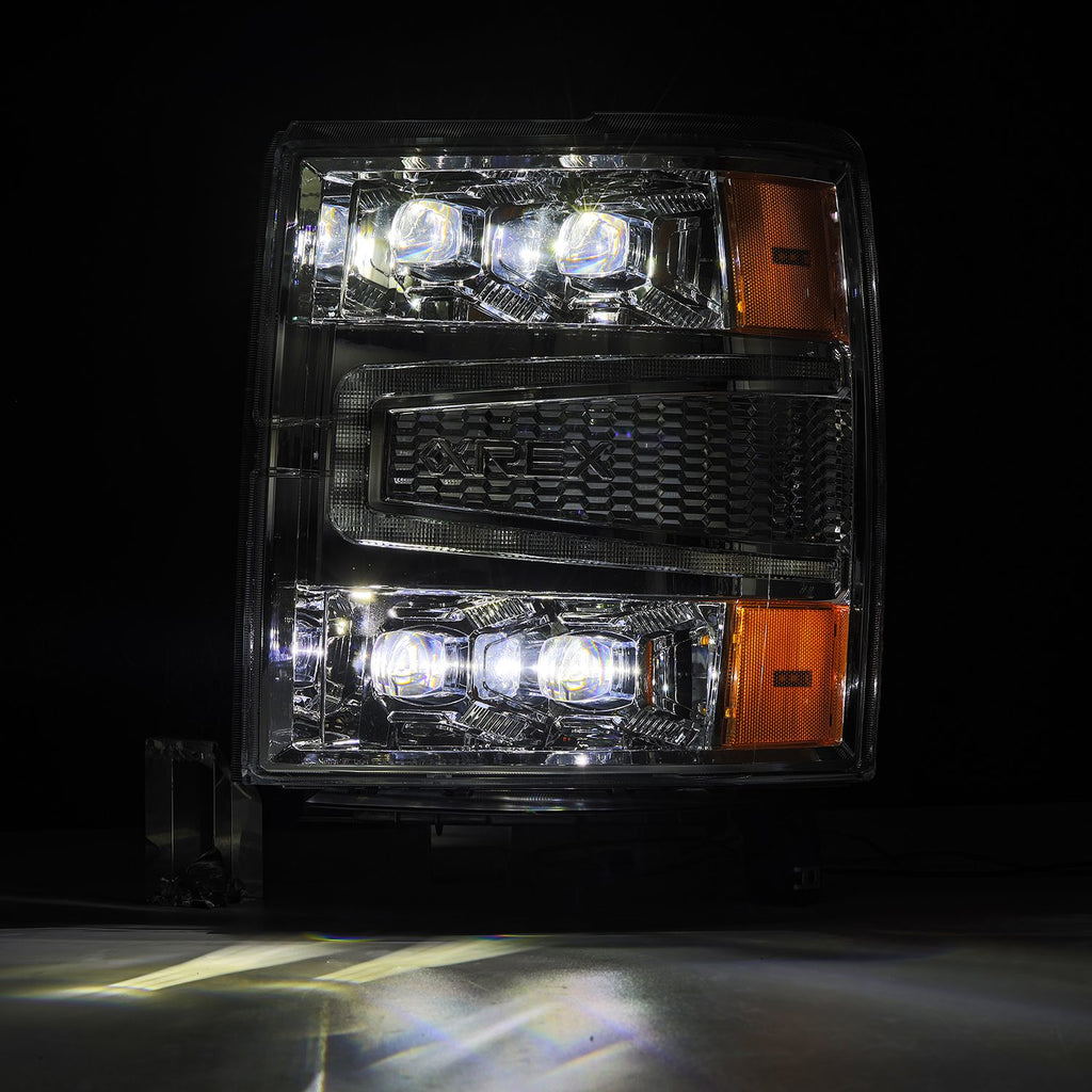 AlphaRex 880240 LED Projector Headlights in Chrome for Select Chevrolet Silverado