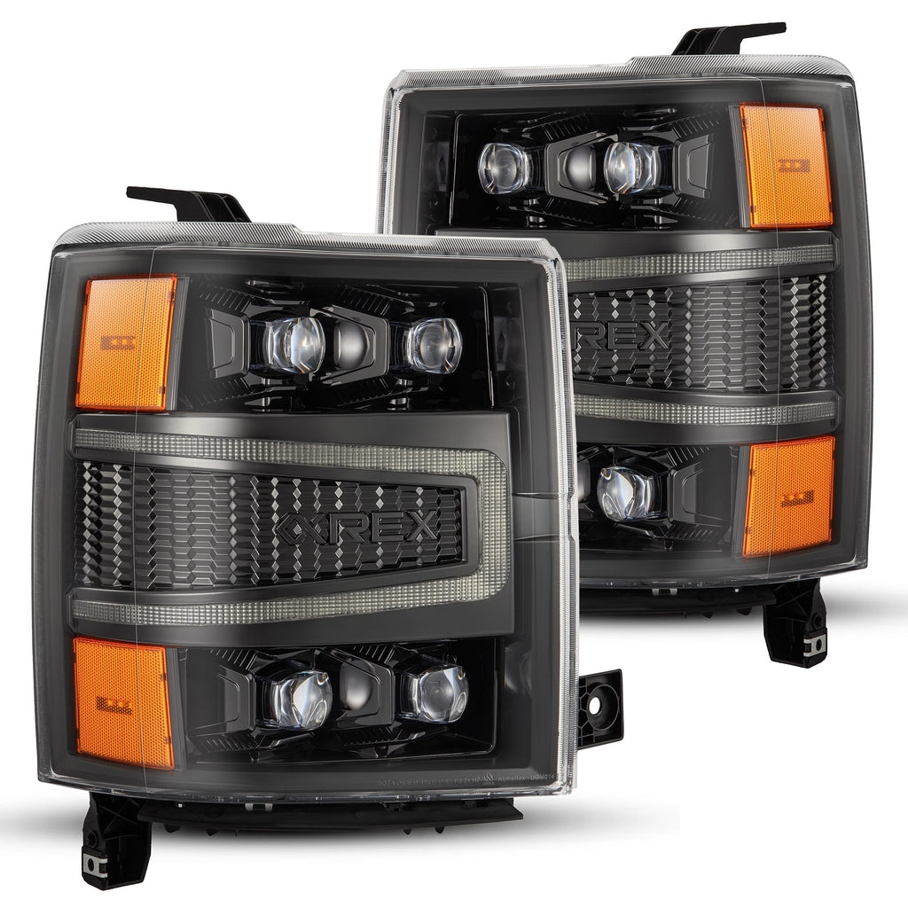 AlphaRex 880241 LED Projector Headlights in Alpha-Black for Select Chevrolet Silverado