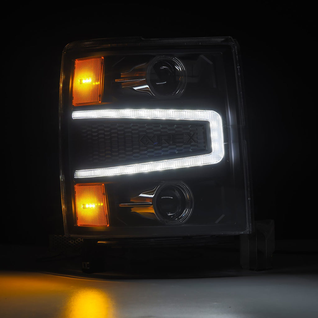 AlphaRex 880242 Projector Headlights Black for Select Chevrolet Silverado