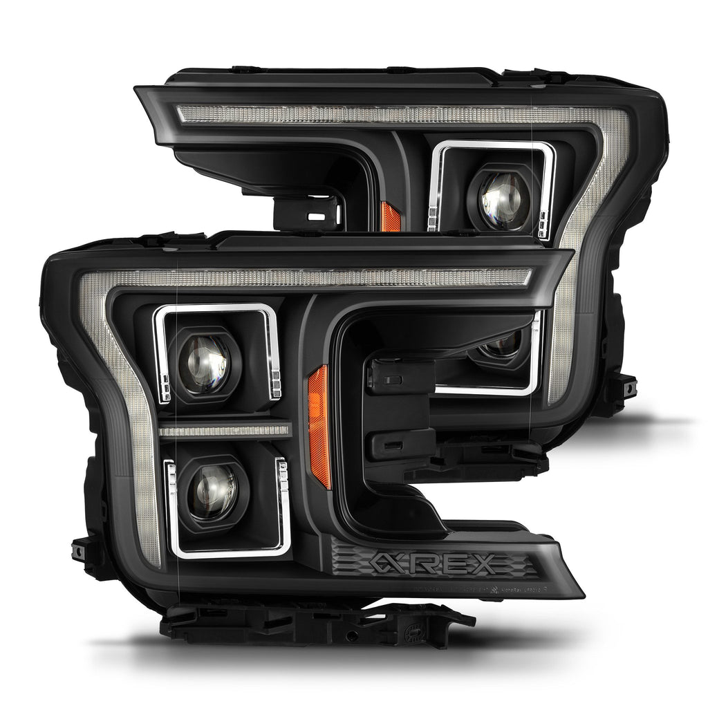 AlphaRex 880250 Projector Headlights Black for Select Ford F-150