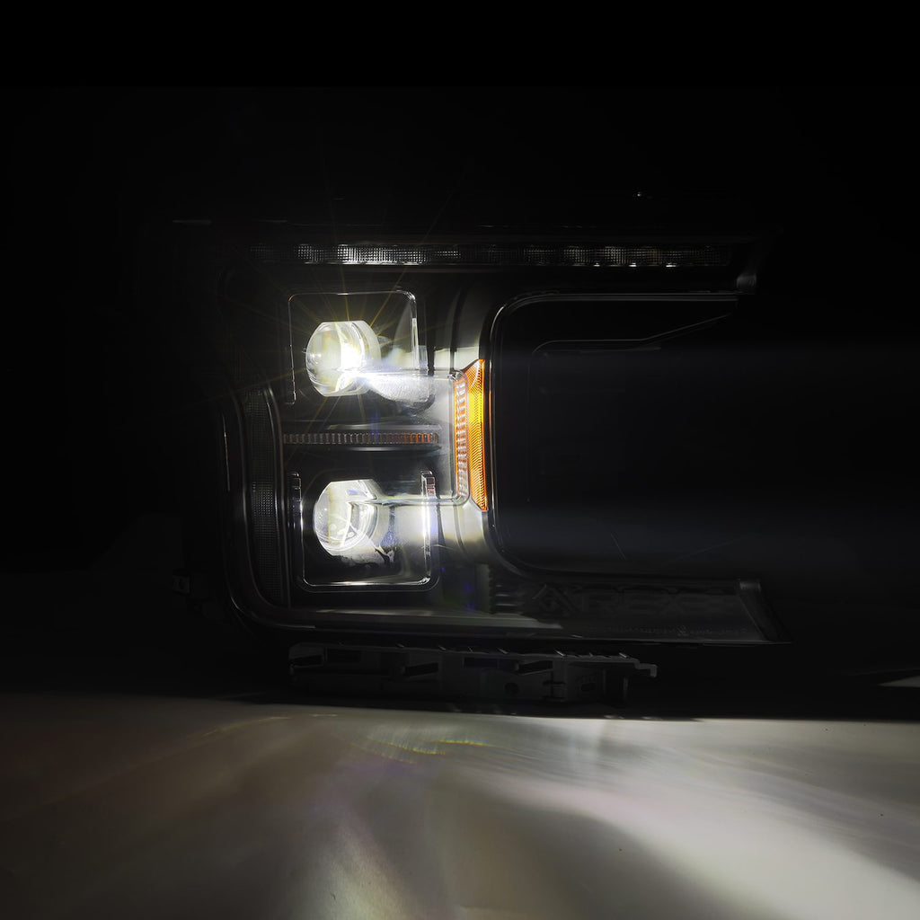 AlphaRex 880250 Projector Headlights Black for Select Ford F-150