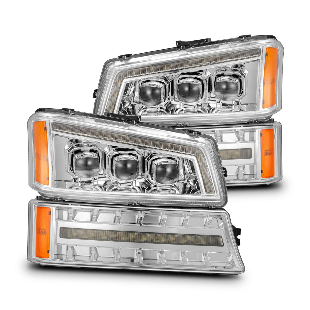 AlphaRex 880255 Projector Headlights Chrome for Select Chevrolet Avalanche 1500, Chevrolet Silverado 1500, Chevrolet Silverado 2500, Chevrolet Silverado