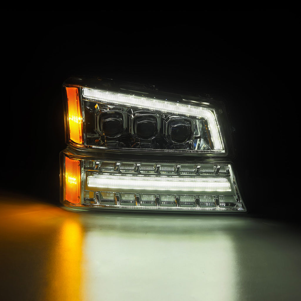 AlphaRex 880255 Projector Headlights Chrome for Select Chevrolet Avalanche 1500, Chevrolet Silverado 1500, Chevrolet Silverado 2500, Chevrolet Silverado