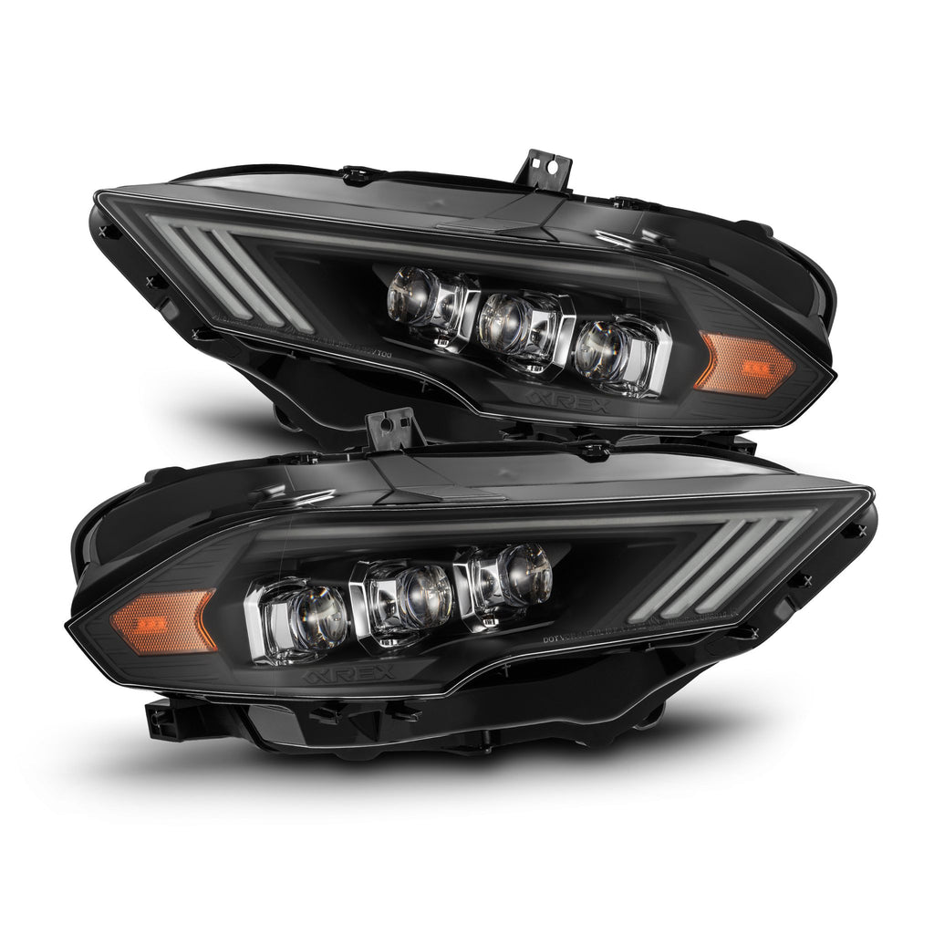 AlphaRex 880258 Projector Headlights Black for Select Ford Mustang