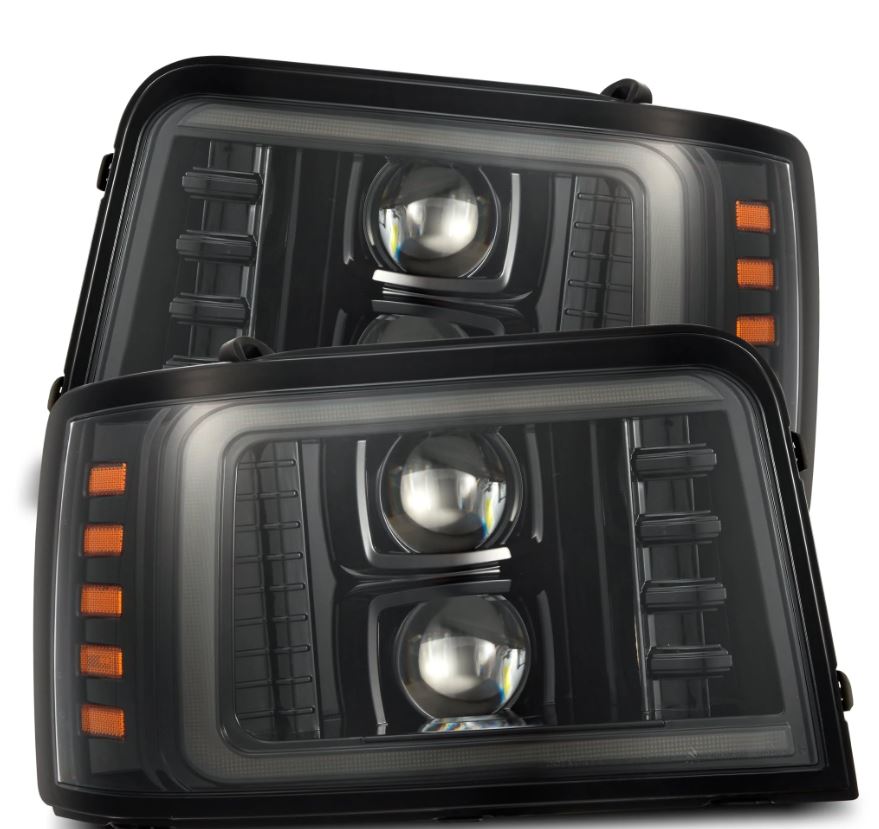 AlphaRex 880267 Projector Headlights Alpha Black for Select Ford Bronco, Ford F-150, Ford F-250, Ford F-350
