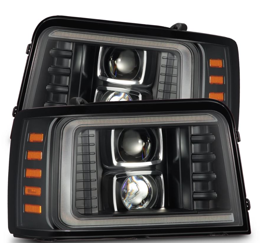 AlphaRex 880268 Projector Headlights Black for Select Ford Bronco, Ford F-150, Ford F-250, Ford F-350