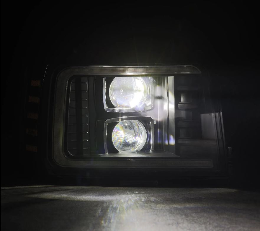 AlphaRex 880268 Projector Headlights Black for Select Ford Bronco, Ford F-150, Ford F-250, Ford F-350