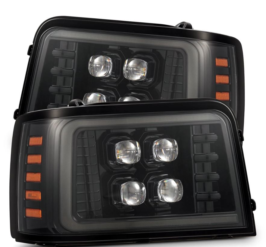 AlphaRex 880269 Projector Headlights Alpha Black for Select Ford Bronco, Ford F-150, Ford F-250, Ford F-350