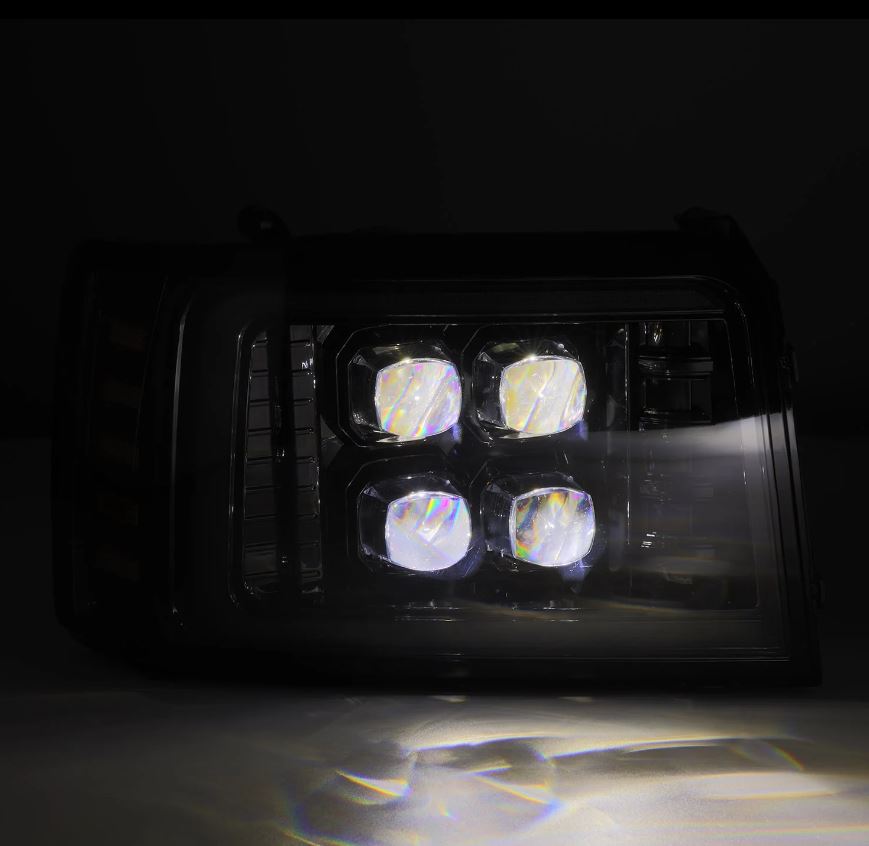 AlphaRex 880269 Projector Headlights Alpha Black for Select Ford Bronco, Ford F-150, Ford F-250, Ford F-350
