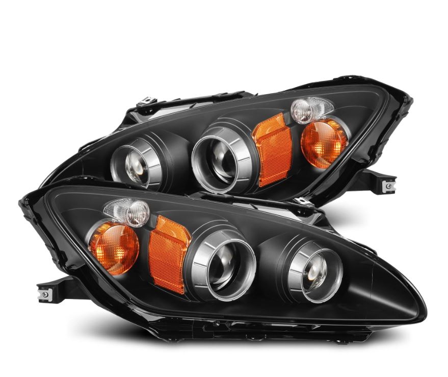 AlphaRex 880271 Projector Headlights Black for Select Honda S2000