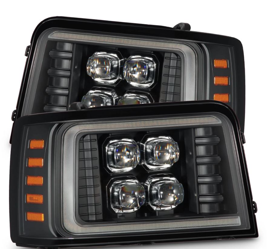 AlphaRex 880299 Projector Headlights Black for Select Ford Bronco, Ford F-150, Ford F-250, Ford F-350