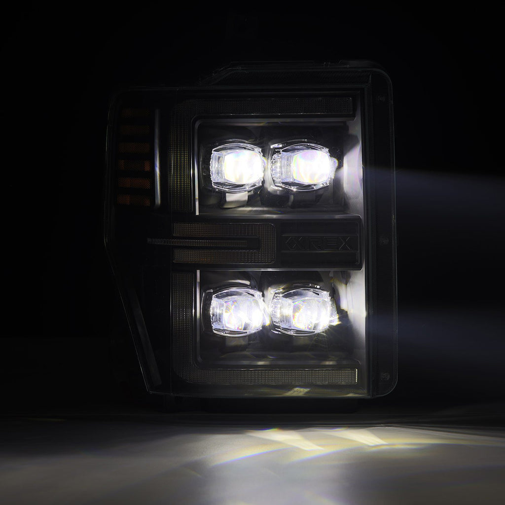 AlphaRex 880310 LED Projector Headlights in Black for Select Ford F-250 Super Duty, Ford F-350 Super Duty, Ford F-450 Super Duty, Ford F-550 Super Duty