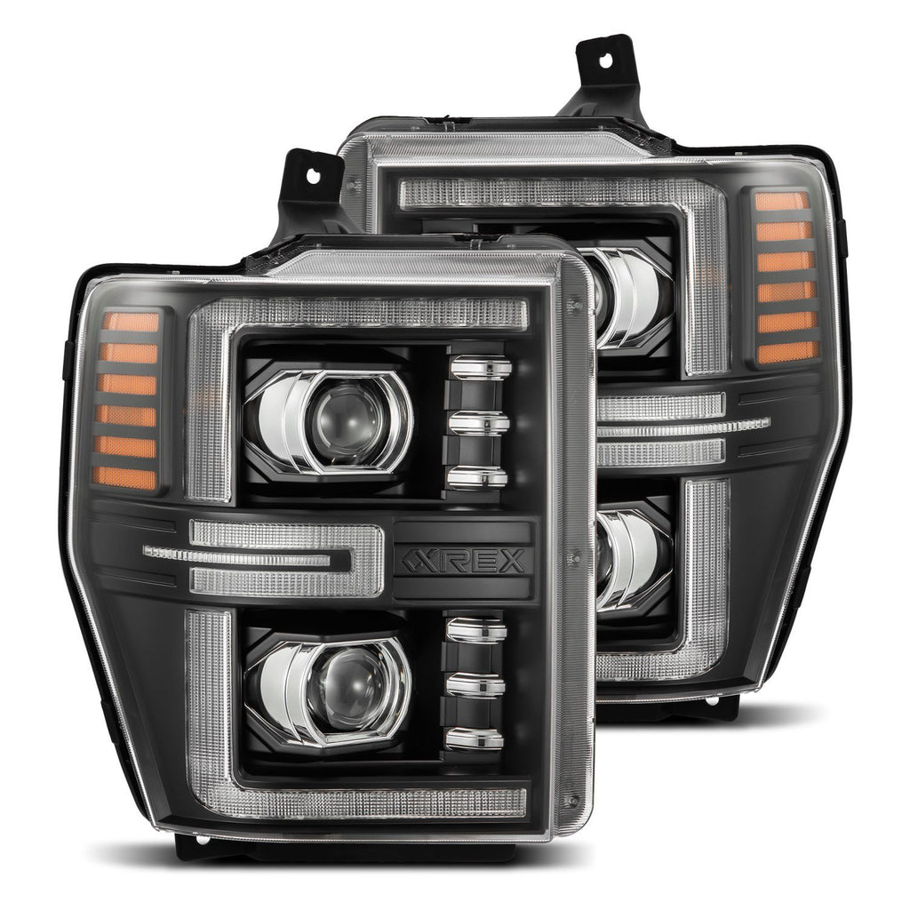AlphaRex 880312 LED Projector Headlights in Black for Select Ford F-250 Super Duty, Ford F-350 Super Duty, Ford F-450 Super Duty, Ford F-550 Super Duty