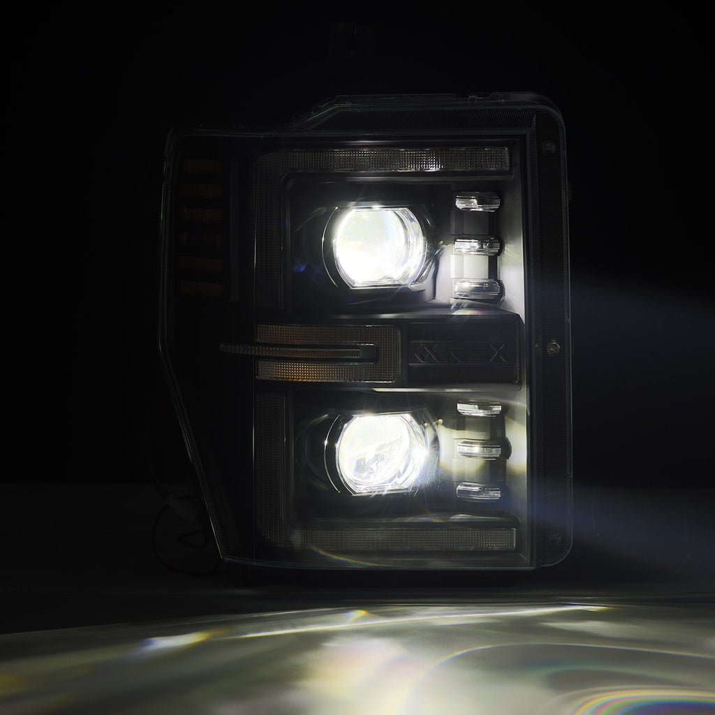 AlphaRex 880312 LED Projector Headlights in Black for Select Ford F-250 Super Duty, Ford F-350 Super Duty, Ford F-450 Super Duty, Ford F-550 Super Duty