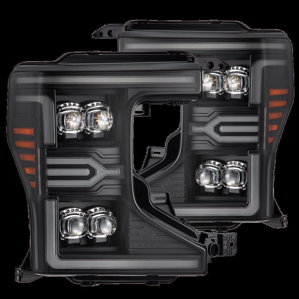 AlphaRex 880338 Projector Headlights Alpha Black for Select Ford F-250 Super Duty, Ford F-350 Super Duty, Ford F-450 Super Duty, Ford F-550 Super Duty