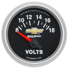 Load image into Gallery viewer, AutoMeter 880444 GAUGE, VOLTMETER, 2 1/16", 18V, ELECTRIC, CHEVY GOLD BOWTIE