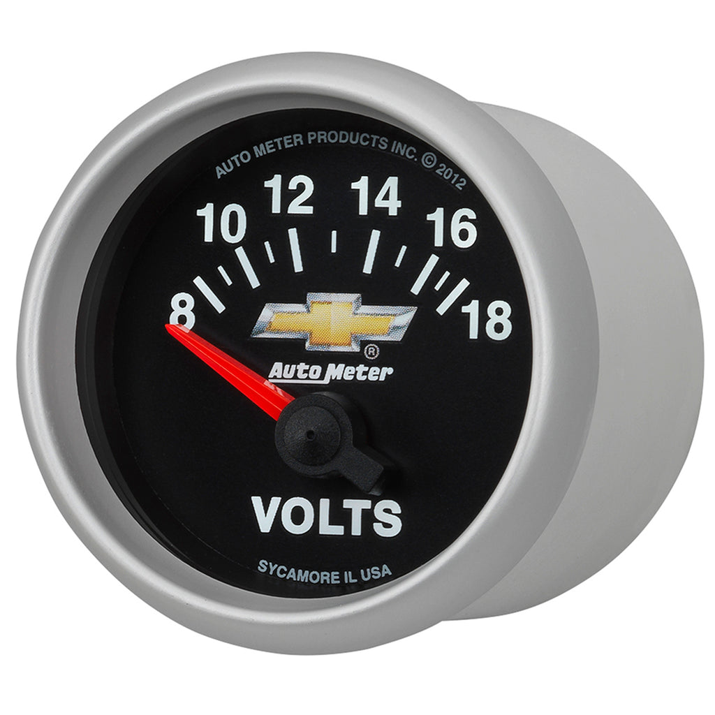 AutoMeter 880444 GAUGE, VOLTMETER, 2 1/16", 18V, ELECTRIC, CHEVY GOLD BOWTIE