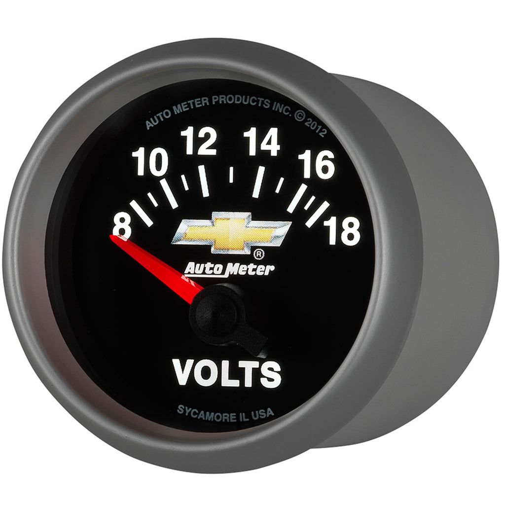 AutoMeter 880444 GAUGE, VOLTMETER, 2 1/16", 18V, ELECTRIC, CHEVY GOLD BOWTIE