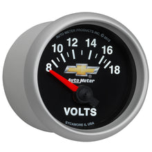 Load image into Gallery viewer, AutoMeter 880444 GAUGE, VOLTMETER, 2 1/16", 18V, ELECTRIC, CHEVY GOLD BOWTIE