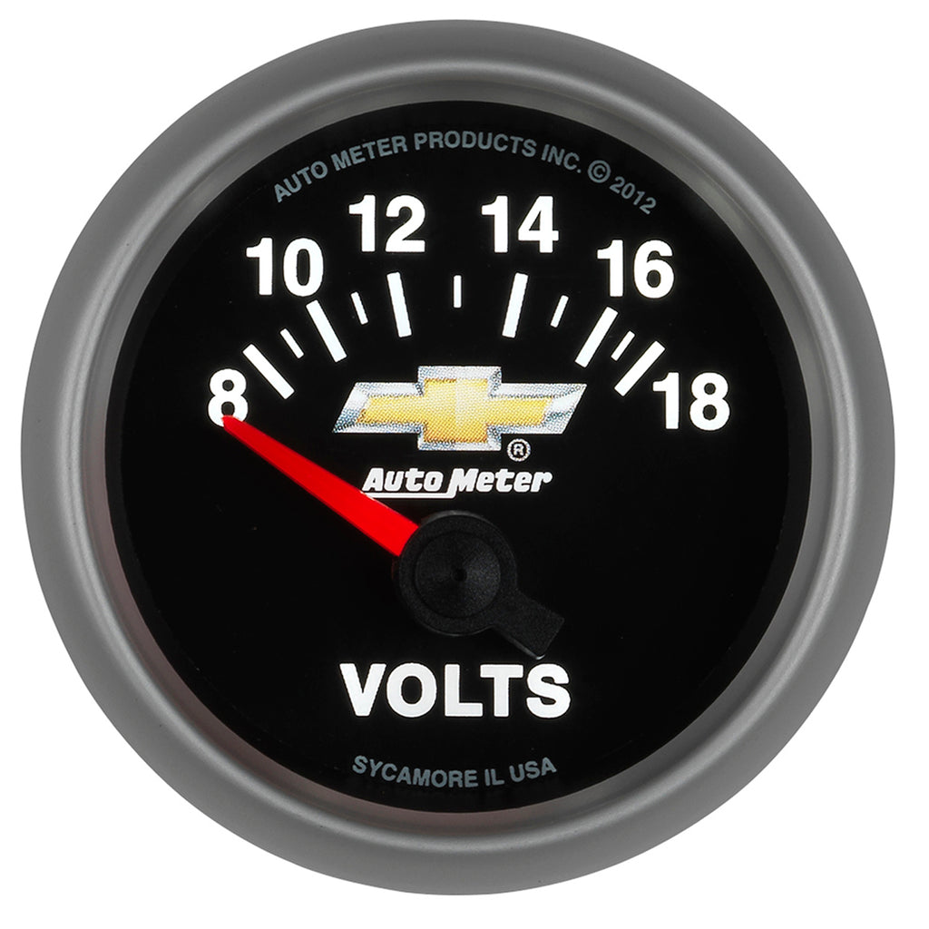 AutoMeter 880444 GAUGE, VOLTMETER, 2 1/16", 18V, ELECTRIC, CHEVY GOLD BOWTIE
