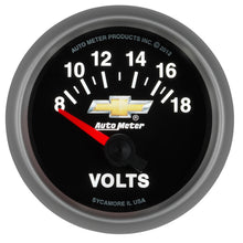 Load image into Gallery viewer, AutoMeter 880444 GAUGE, VOLTMETER, 2 1/16", 18V, ELECTRIC, CHEVY GOLD BOWTIE