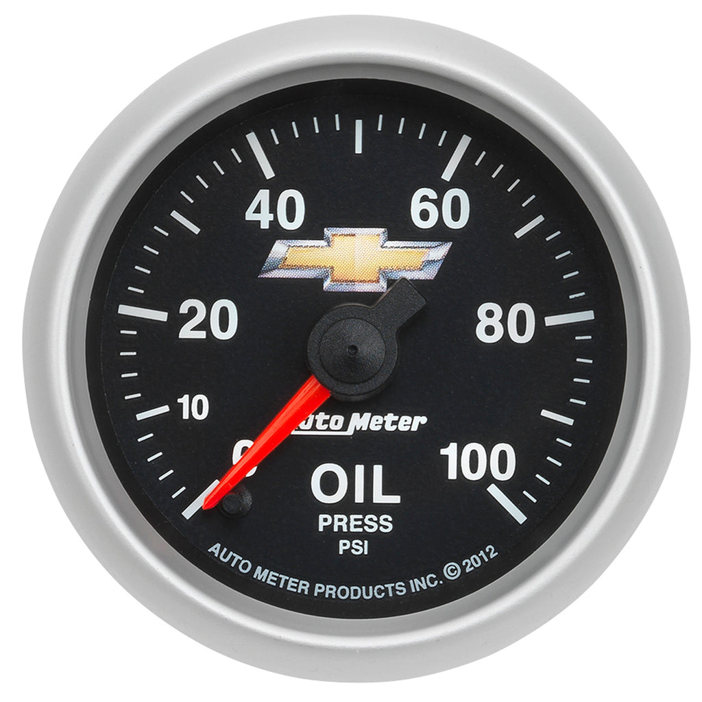 AutoMeter 880447 GAUGE, OIL PRESS, 2 1/16", 100PSI, DIGITAL STEPPER MOTOR, CHEVY GOLD BOWTIE