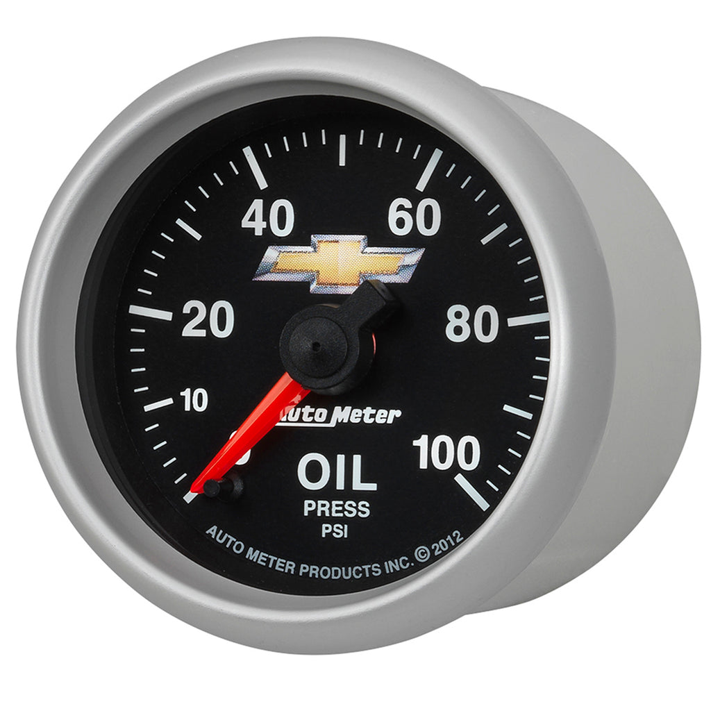AutoMeter 880447 GAUGE, OIL PRESS, 2 1/16", 100PSI, DIGITAL STEPPER MOTOR, CHEVY GOLD BOWTIE