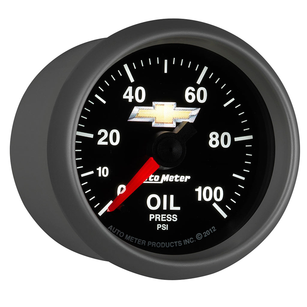 AutoMeter 880447 GAUGE, OIL PRESS, 2 1/16", 100PSI, DIGITAL STEPPER MOTOR, CHEVY GOLD BOWTIE