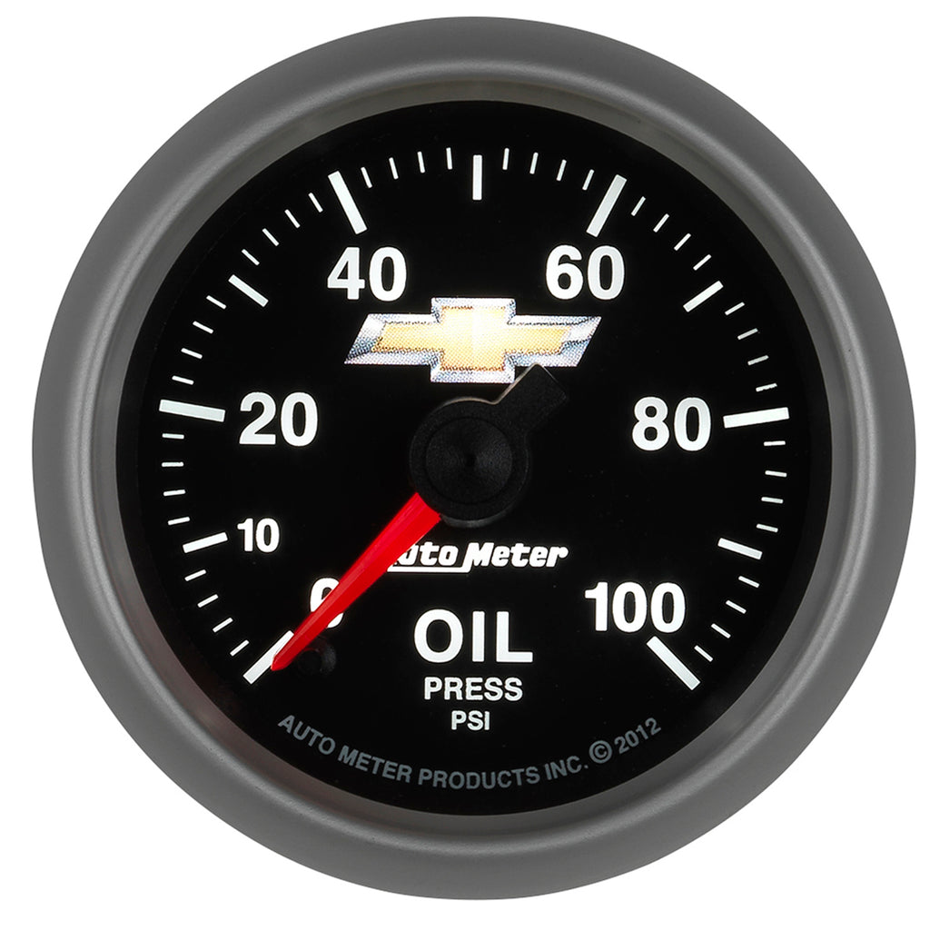 AutoMeter 880447 GAUGE, OIL PRESS, 2 1/16", 100PSI, DIGITAL STEPPER MOTOR, CHEVY GOLD BOWTIE