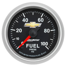 Load image into Gallery viewer, AutoMeter 880449 GAUGE, FUEL PRESS, 2 1/16", 100PSI, DIGITAL STEPPER MOTOR, CHEVY GOLD BOWTIE