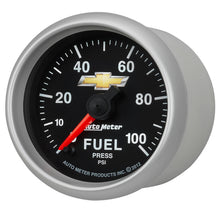 Load image into Gallery viewer, AutoMeter 880449 GAUGE, FUEL PRESS, 2 1/16", 100PSI, DIGITAL STEPPER MOTOR, CHEVY GOLD BOWTIE
