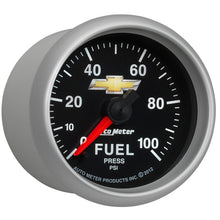 Load image into Gallery viewer, AutoMeter 880449 GAUGE, FUEL PRESS, 2 1/16", 100PSI, DIGITAL STEPPER MOTOR, CHEVY GOLD BOWTIE