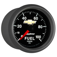 Load image into Gallery viewer, AutoMeter 880449 GAUGE, FUEL PRESS, 2 1/16", 100PSI, DIGITAL STEPPER MOTOR, CHEVY GOLD BOWTIE