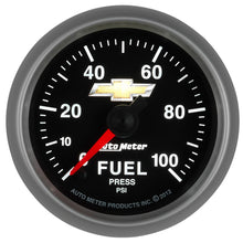 Load image into Gallery viewer, AutoMeter 880449 GAUGE, FUEL PRESS, 2 1/16", 100PSI, DIGITAL STEPPER MOTOR, CHEVY GOLD BOWTIE