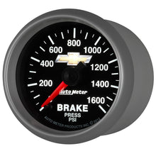 Load image into Gallery viewer, AutoMeter 880450 GAUGE, BRAKE PRESS, 2 1/16", 1600PSI, DIGITAL STEPPER MOTOR, CHEVY GOLD BOWTIE