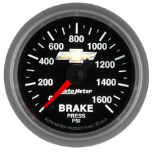 Load image into Gallery viewer, AutoMeter 880450 GAUGE, BRAKE PRESS, 2 1/16", 1600PSI, DIGITAL STEPPER MOTOR, CHEVY GOLD BOWTIE